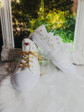 Couples Set Bridal and Groom Custom Shoes Personalized | Matching Wedding Sneakers Floral