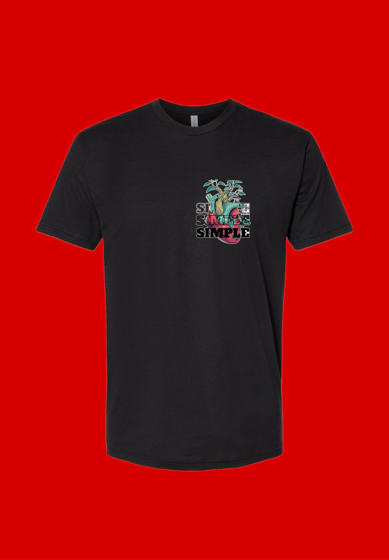 Black Short Sleeve T Shir Human Heart Simple Simple Simple Message Printed