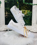 Couples Set Bridal and Groom Custom Shoes Personalized | Matching Wedding Sneakers Floral