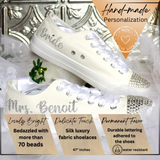 Bridal Silver Bedazzled Custom Shoes