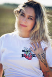 White Short Sleeve Unisex T Shir Human Heart Only Mine Message Printed