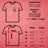 White Short Sleeve Unisex T Shirt Human Heart Love Love Love Message Printed