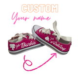 Hey Barbie customized shoes / Personalized Barbie shoes for Barbie Fans / Handmade USA Fast shipping