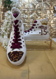 Party Style Mis Quince Sneakers Burgundy Mix Gold color