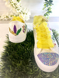 Bridal Shoes Mardi Gras | Sparkly Dancing Wedding Sneakers-Personalized | Festival Dressing Bride Flat Shoes | Bridal Trainers tennis gift