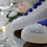 Bridal Royal Blue Personalized Sneakers customized for a wedding dance