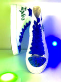 Graduation Sneakers Casual Trainers Personalized | Custom Class of Shoes for Prom Blue and Green | Winter Formal Shoes Party Outfit