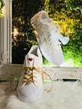 Couples Set Bridal and Groom Custom Shoes Personalized | Matching Wedding Sneakers Floral