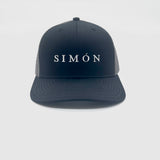 Simón hat adjustable Black - Grey Back embroidered title