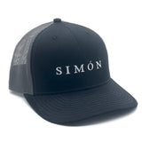 Simón hat adjustable Black - Grey Back embroidered title