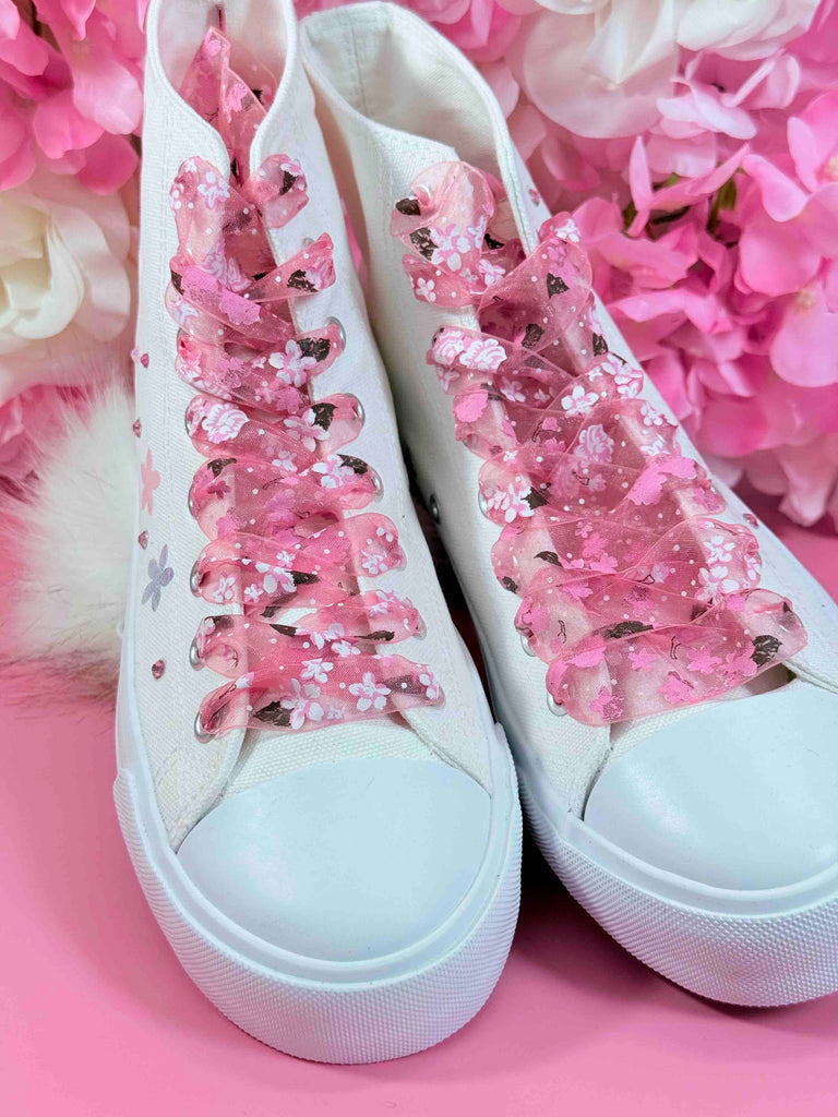 Sweet 16 Fayri Tale Garden Party Dance Celebration | Personalized High-Top Shoes with Name Gift for Birthday Girl | Eye-Catching Holographic