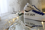 Bridal Royal Blue Personalized Sneakers customized for a wedding dance