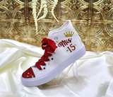 Party Style Mis Quince Sneakers Red and Gold