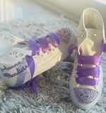 Cinderella Style Lilac theme | My XV años Gift personalized | Shoes 15 Birthday Dancers Sneakers | Customized Trainers Quinceañera Shoes