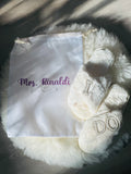 Wedding flats cozy bridal sandals with wrapping bag personalizable