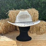Cowgirl Hat Women wedding Artificial Wool Western Bride Cowgirl Personalized Jewelry Sombrero | Bling  Country Bride Outdoor Wedding