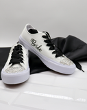Bridal Black Custom Sneakers for wedding reception