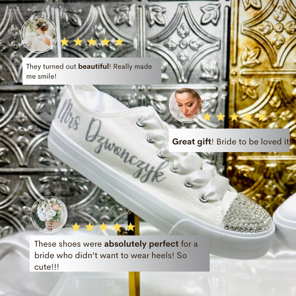 Custom Bling Rhinestone White Sneakers Bedazzled Tennis Shoes