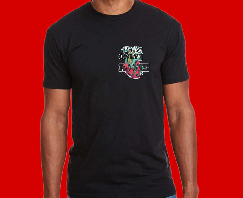 Black Short Sleeve T Shir Human Heart Only Mine Message Printed