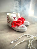 Royal Style Quinceañera Custom Shoes Red & Silver