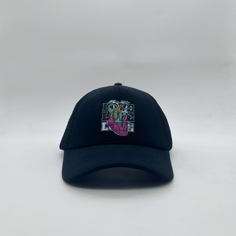 LOVE LOVE LOVE My Heart Trucker Cap Unisex Adjustable Mesh Back Hat My Simple Corazon