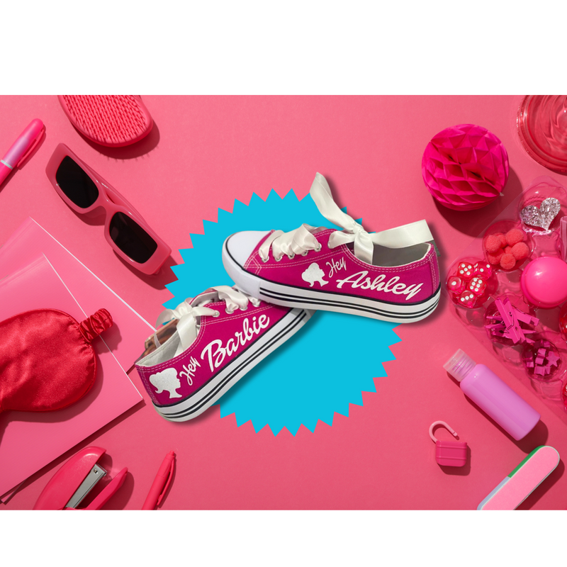 Hey Barbie customized shoes / Personalized Barbie shoes for Barbie Fans / Handmade USA Fast shipping