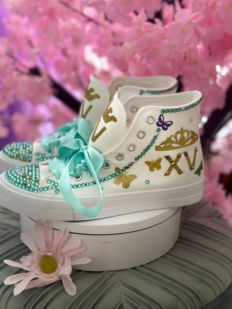Royal Style Quinceañera Sneakers Hand-Made Custom