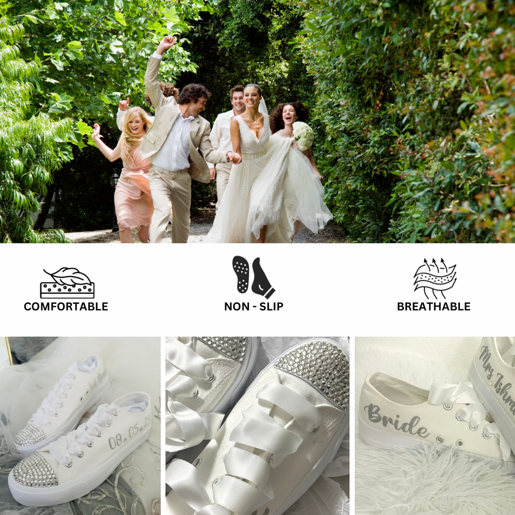 Bridal Silver Kicks Bedazzled Custom Wedding Shoes Las TataShop