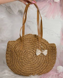Birthday Gift Bag Women Straw Beach Vintage Style | Boho Bag Tote Woven Shoulder Purse Handbag Gift | Bride Gift Appliques Personalizables