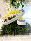 Bridal Shoes Mardi Gras | Sparkly Dancing Wedding Sneakers-Personalized | Festival Dressing Bride Flat Shoes | Bridal Trainers tennis gift