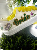 Bridal Shoes Mardi Gras | Sparkly Dancing Wedding Sneakers-Personalized | Festival Dressing Bride Flat Shoes | Bridal Trainers tennis gift