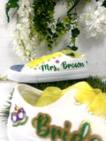 Bridal Shoes Mardi Gras | Sparkly Dancing Wedding Sneakers-Personalized | Festival Dressing Bride Flat Shoes | Bridal Trainers tennis gift