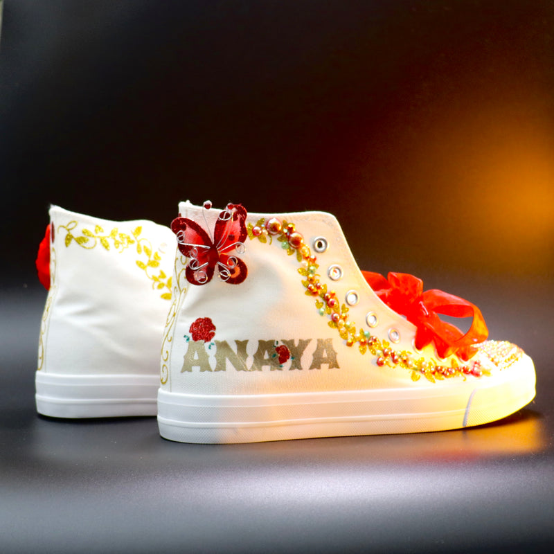 Name Quinceanera printed outside shoe