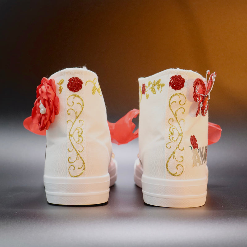 Gold vinyl printed on the back