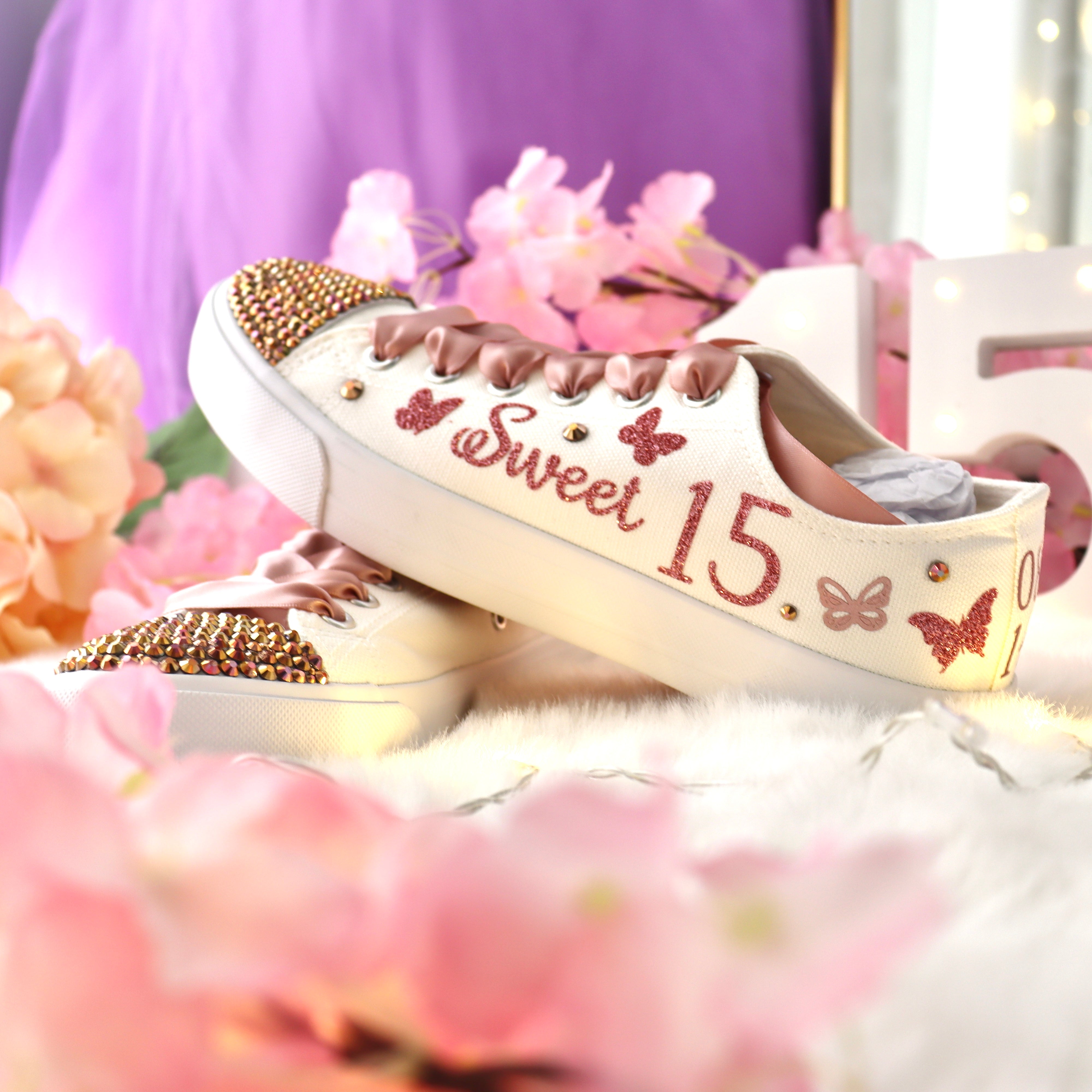 rose gold canvas shoes
