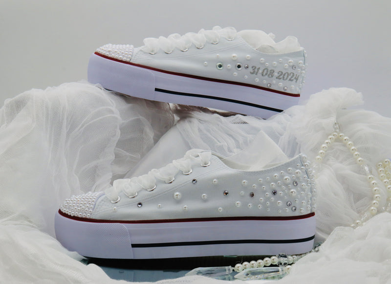 Bride Platform Kicks Wedding Shoes Reception Personalized