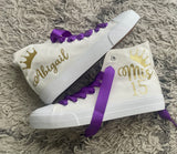 Quinceañera Shoes Purple & Gold vibrant colors | Mis Quince Purple Sweet 15