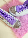 Cinderella Style Lilac theme | My XV años Gift personalized | Shoes 15 Birthday Dancers Sneakers | Customized Trainers Quinceañera Shoes