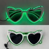LED Just Married Glasses Wedding Bride To Be Surprise Gift Couple Glasses Souvenirs Glowing Heart Glasses Married Sunglasses