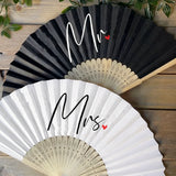 Mr Mrs Husband Wife Couple Hand Fan Bride Groom Wedding Just Married Honeymoon Trip Bridal Shower Anniversary Engagement Gift