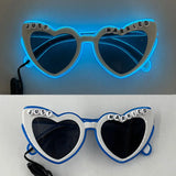 LED Just Married Glasses Wedding Bride To Be Surprise Gift Couple Glasses Souvenirs Glowing Heart Glasses Married Sunglasses