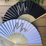 Mr Mrs Husband Wife Couple Hand Fan Bride Groom Wedding Just Married Honeymoon Trip Bridal Shower Anniversary Engagement Gift