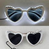 LED Just Married Glasses Wedding Bride To Be Surprise Gift Couple Glasses Souvenirs Glowing Heart Glasses Married Sunglasses