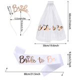 Wedding Party Set Rose Gold Bride to Be Bridal Shower Bridal Straps wedding veil headband hen night bachelorette party supplies