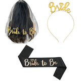 Wedding Party Set Rose Gold Bride to Be Bridal Shower Bridal Straps wedding veil headband hen night bachelorette party supplies
