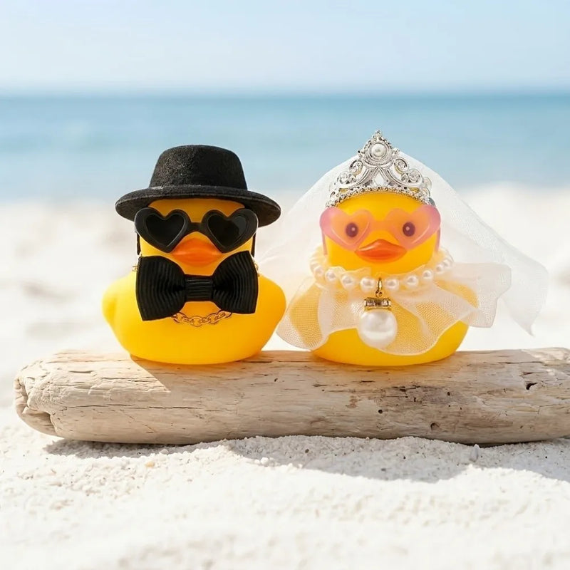 Creative Bride Groom Couple Duck Ornament Set Gifts Favors Funny Wedding Little Duck Decorations Romantic Party Supplies Decor