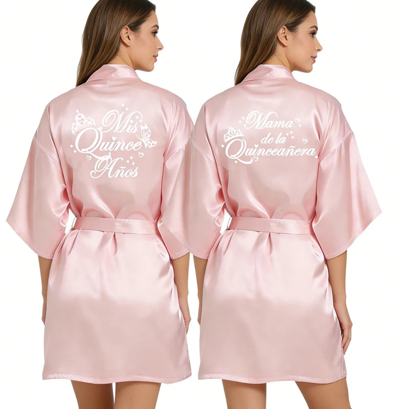 2 Pcs Elegant Quinceañera Celebration Gown Mis Quince Años Robe Girls 15th Anniversary Bathrobe for Birthday Party