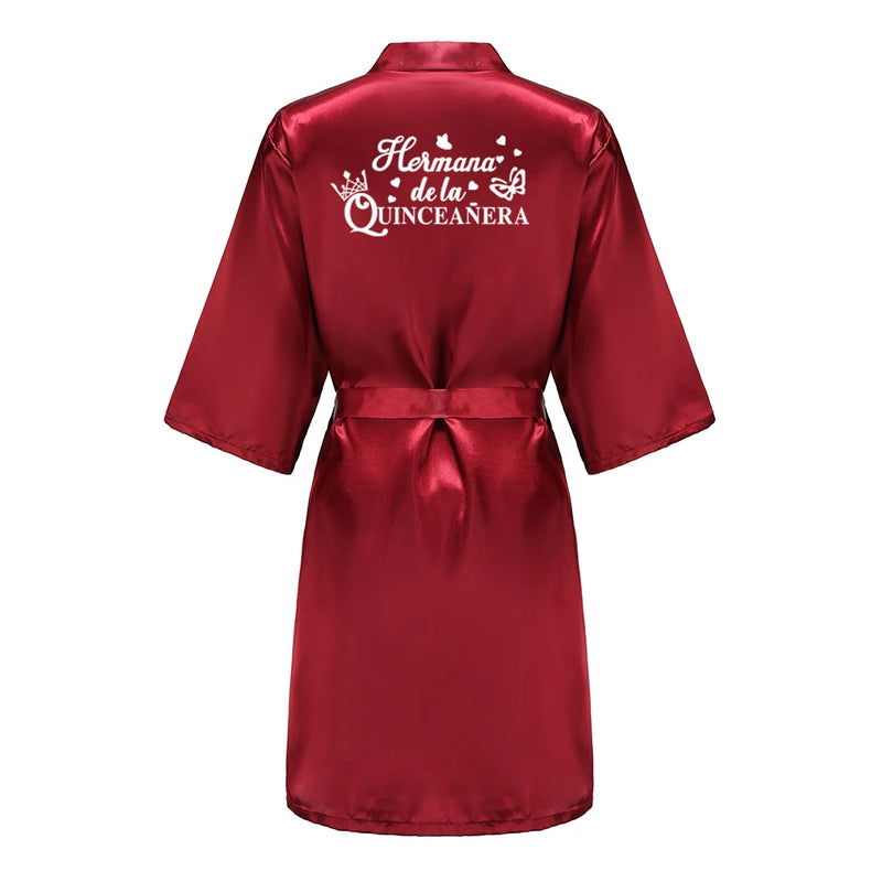 Mis Quince Años Bathrobe Mama de la Quinceañera Robe Woman Homewear Party Gift