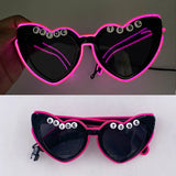 LED Just Married Glasses Wedding Bride To Be Surprise Gift Couple Glasses Souvenirs Glowing Heart Glasses Married Sunglasses