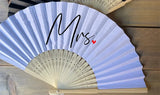 Mr Mrs Husband Wife Couple Hand Fan Bride Groom Wedding Just Married Honeymoon Trip Bridal Shower Anniversary Engagement Gift